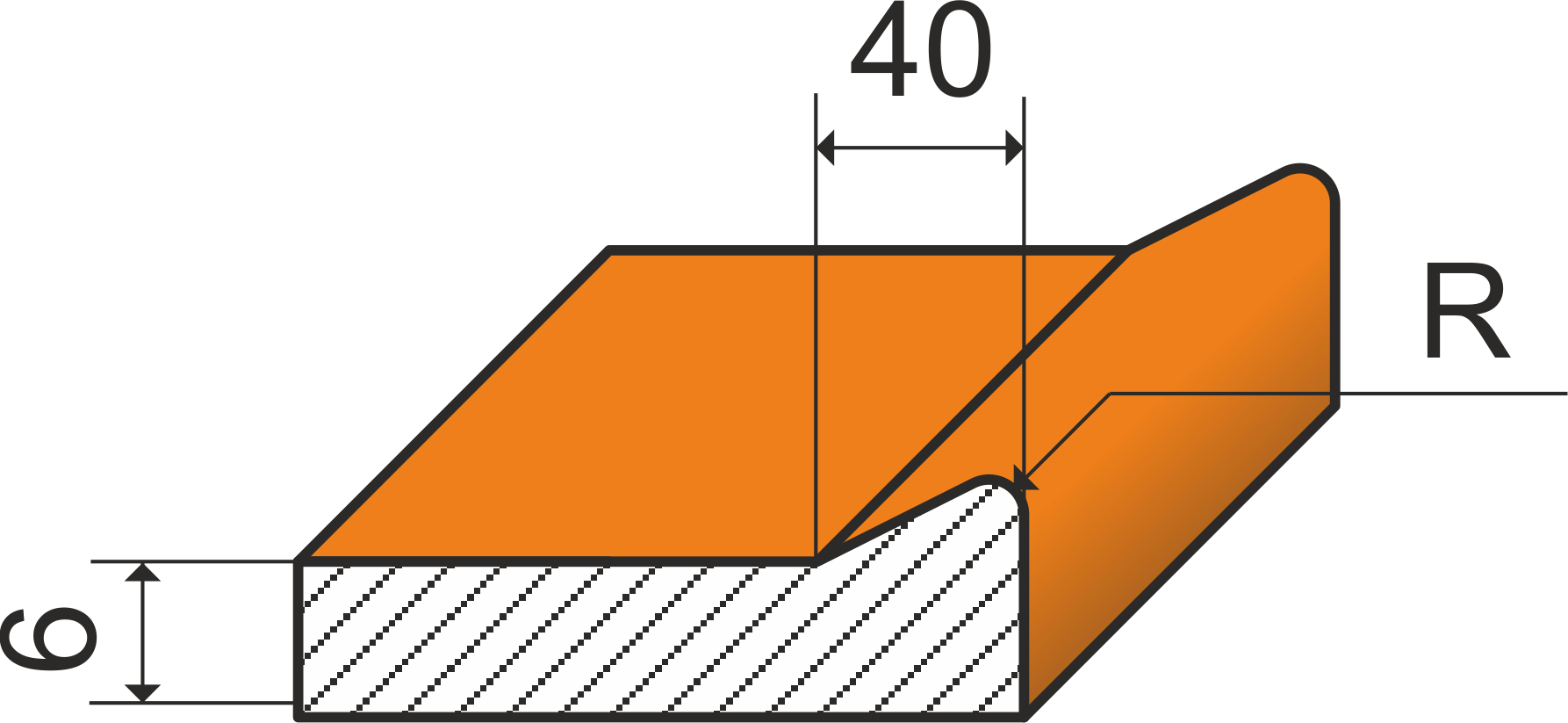 Фото Кромка №5 с округлением верхнего угла кромки радиусом R | ООО Интердек
